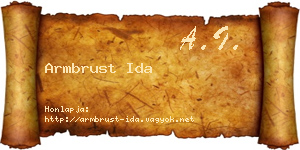 Armbrust Ida névjegykártya