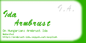 ida armbrust business card